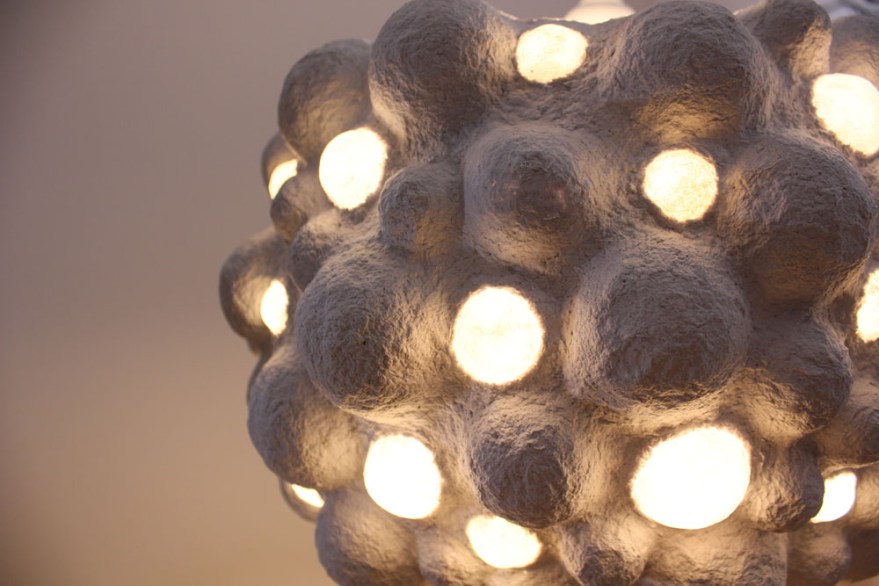Paper mache pendant light - cloud (1)