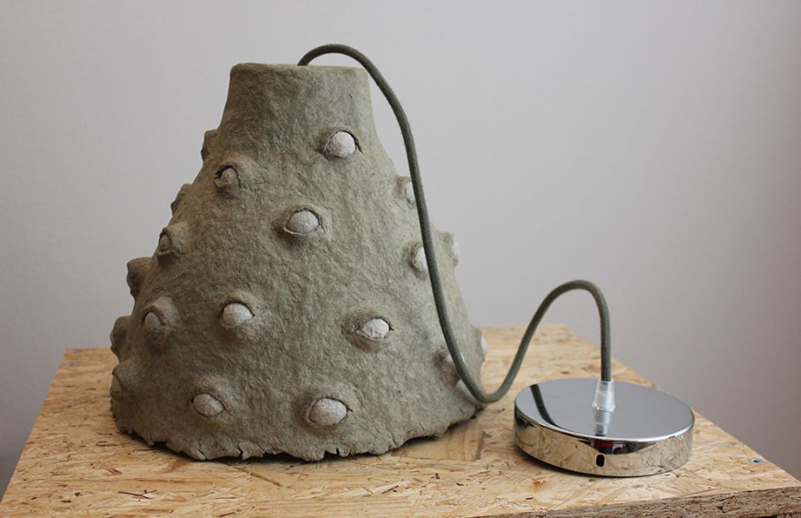 Paper mache pendant light - eyes