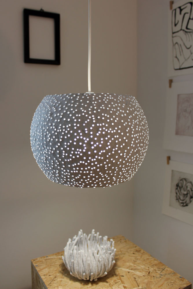 Paper mache pendant light - glassbeads2 (2)
