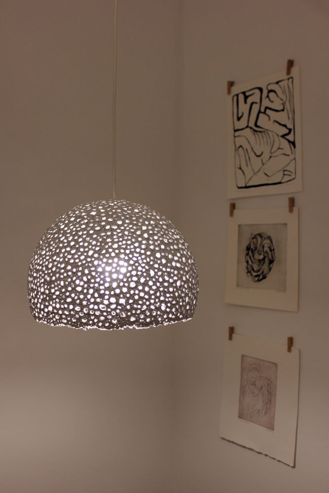 Paper mache pendant light - perforated2 (11)