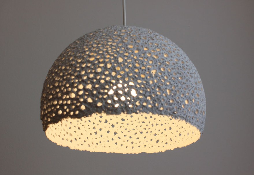 Paper mache pendant light - perforated2 (8)